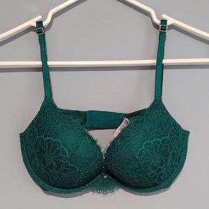 Victoria's Secret Dream Angels Push-up Women's Lace Underwire Bra in Deep Teal
